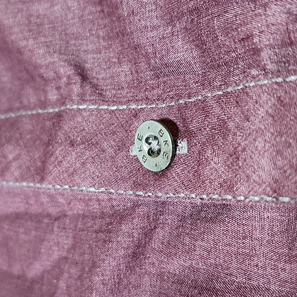 BKE ATHLETIC BURGUNDY & GRAY STITCH CASUAL BUTTON DOWN LONG-SLEEVED SHIRT LARGE - Picture 5 of 12